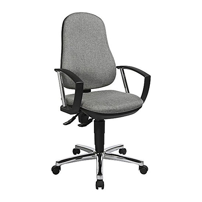 Topstar Bürostuhl Support® P Deluxe, 8179AG23 Stoff grau, Gestell chrom