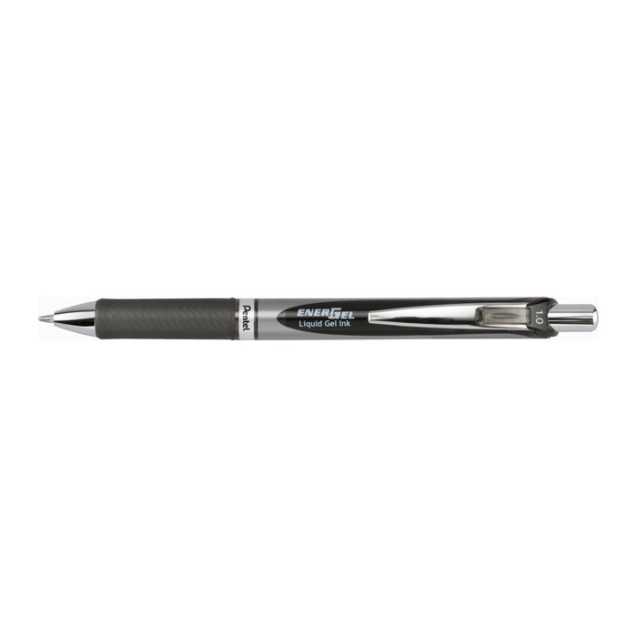 Pentel EnerGel BL80-AX Gelschreiber schwarz/silber 0,5 mm, Schreibfarbe: schwarz, 1 St.