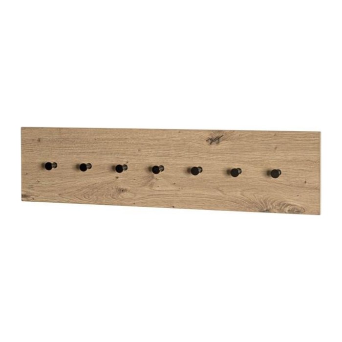 HAKU Möbel Wandgarderobe 37446 eiche Metall 7 Haken 89,0 x 20,0 cm, 1 St.