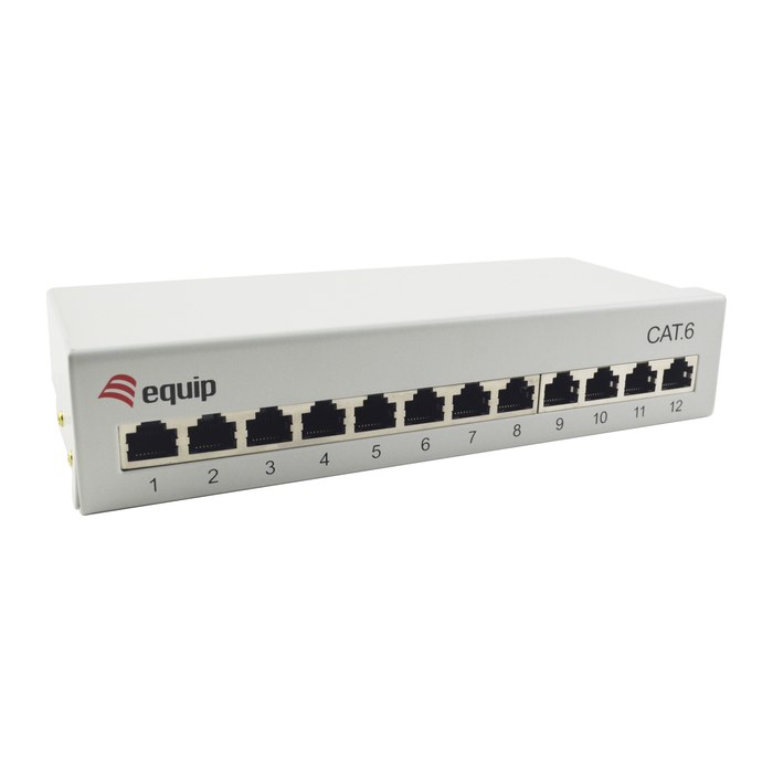 Equip Patchpanel 12xRJ45 Cat6 Desktop 250MHz RAL7035
