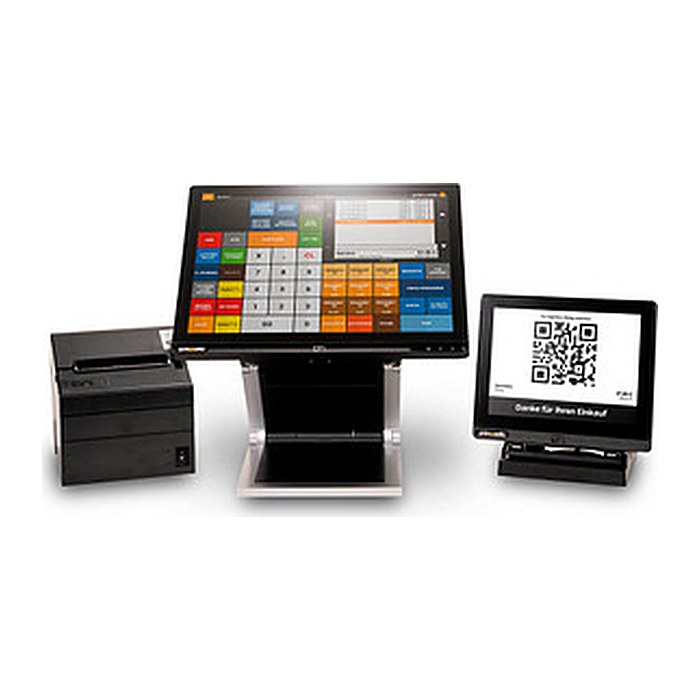 primasello Registrierkasse A1060 inkl. TSE-Lizenz, Bondrucker, Kundendisplay und Programmierung schwarz