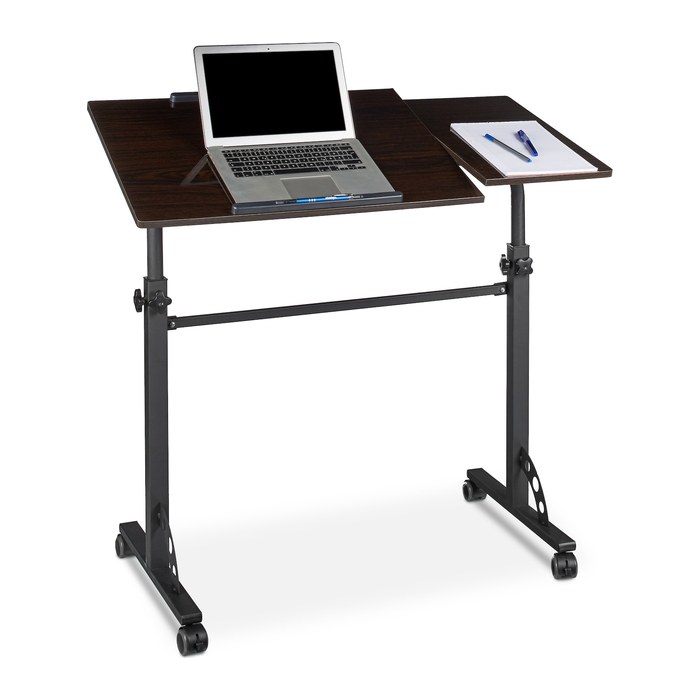 relaxdays PC-Tisch höhenverstellbar dunkelbraun 100,0 x 50,0 x 80,0 - 110,0 cm