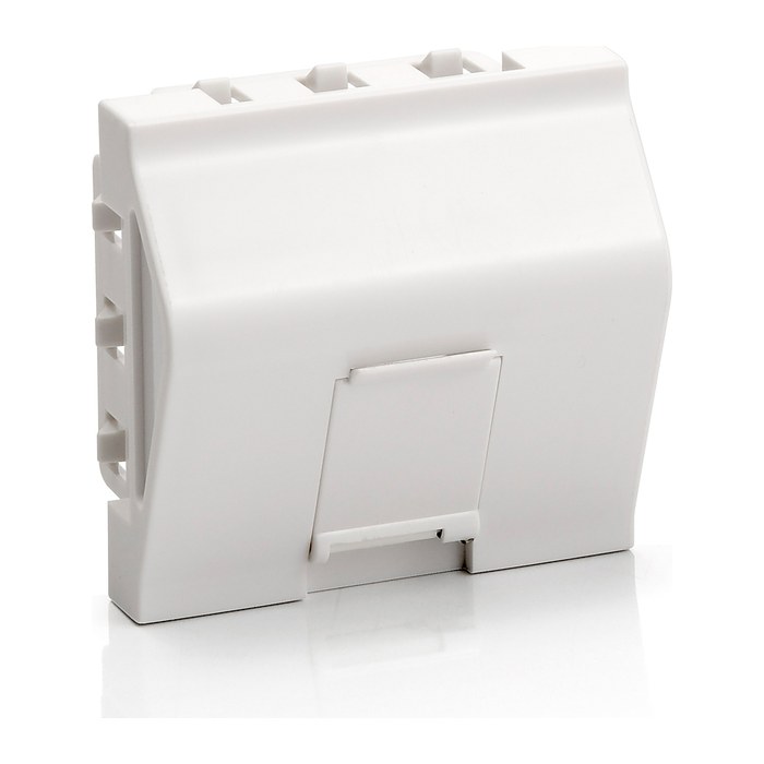 Equip Frontplatte 1xKeystone French abgew. 45x45mm RAL9010 Polybeutel