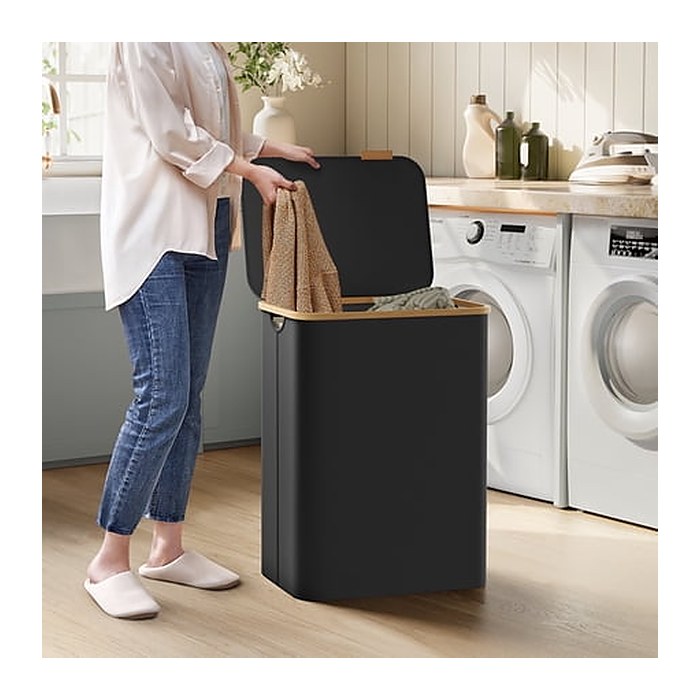 SONGMICS Wäschesortierer schwarz, bis 15,0 kg, 1 St.