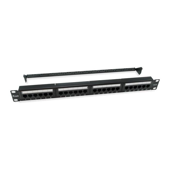 Equip 19" Patchpanel 24xRJ45 Cat6 UTP 1U 250MHz RAL9005