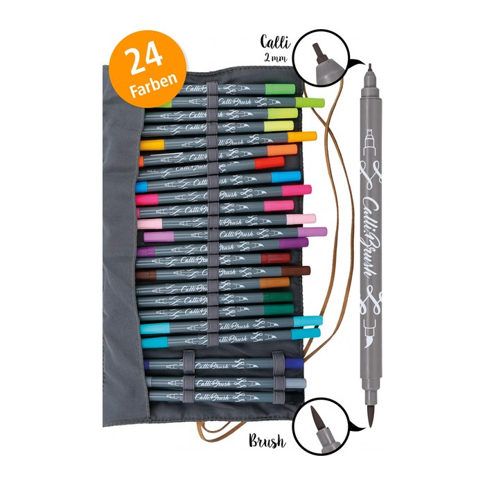ONLINE® Calli.Brush Brush-Pens farbsortiert, 24 St.
