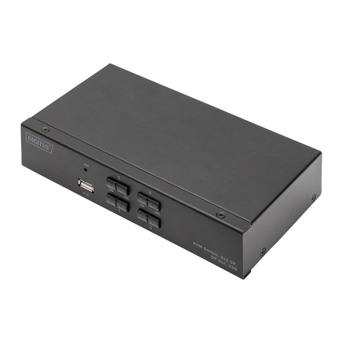 DIGITUS KVM Switch, 4K60HZ, 4x1 DP in, 1x DP USB out