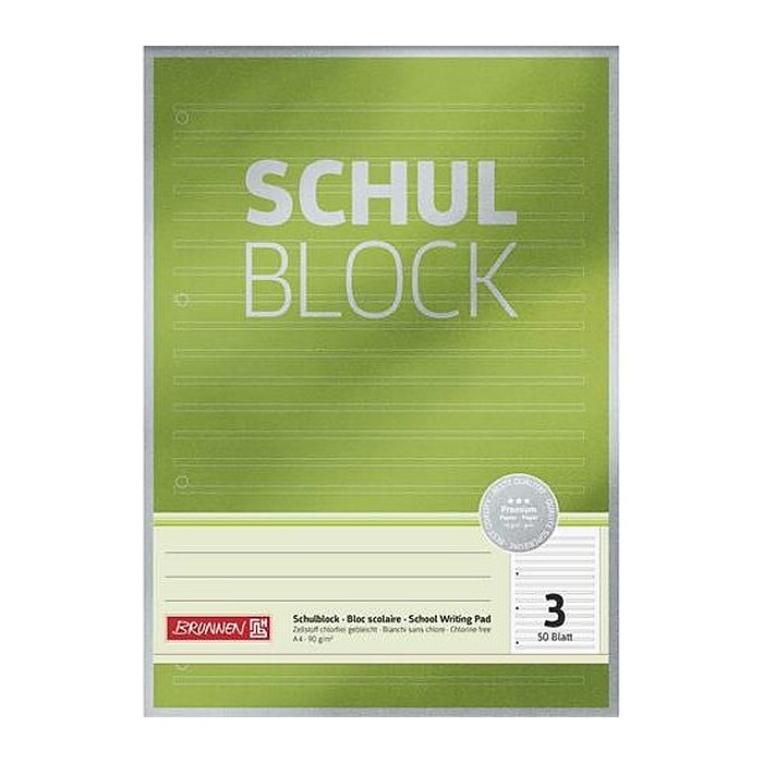 BRUNNEN Briefblock Premium DIN A4 liniert Lineatur 3, 1 St.