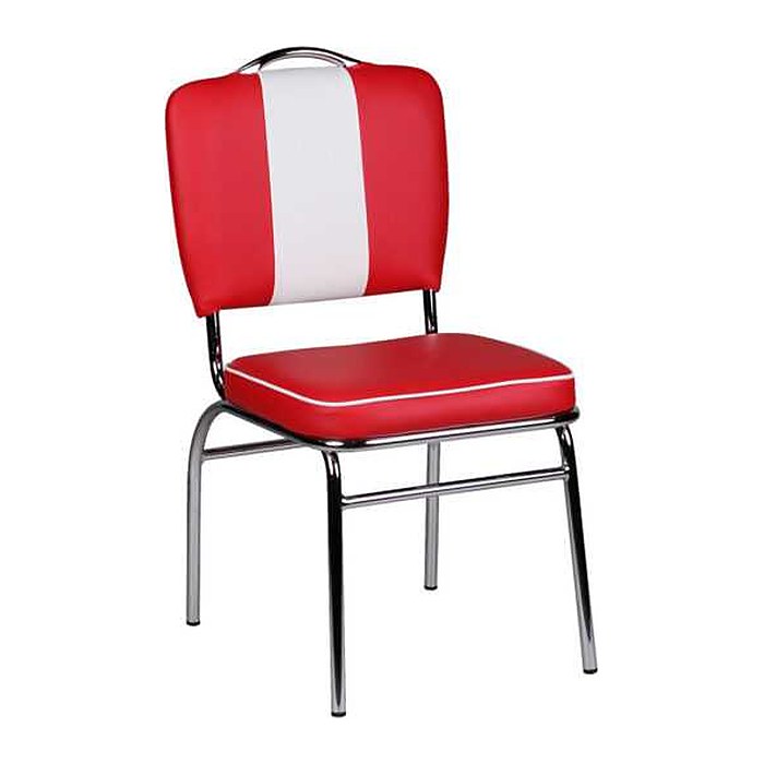 WOHNLING Esszimmerstuhl WL1.715 rot, weiß Kunstleder, 1 St.