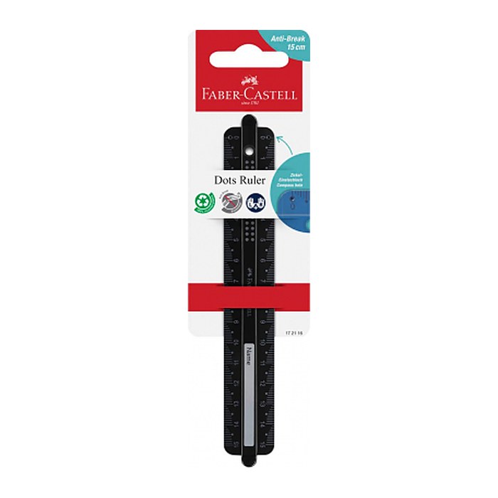 FABER-CASTELL Lineal Dots 15,0 cm, schwarz
