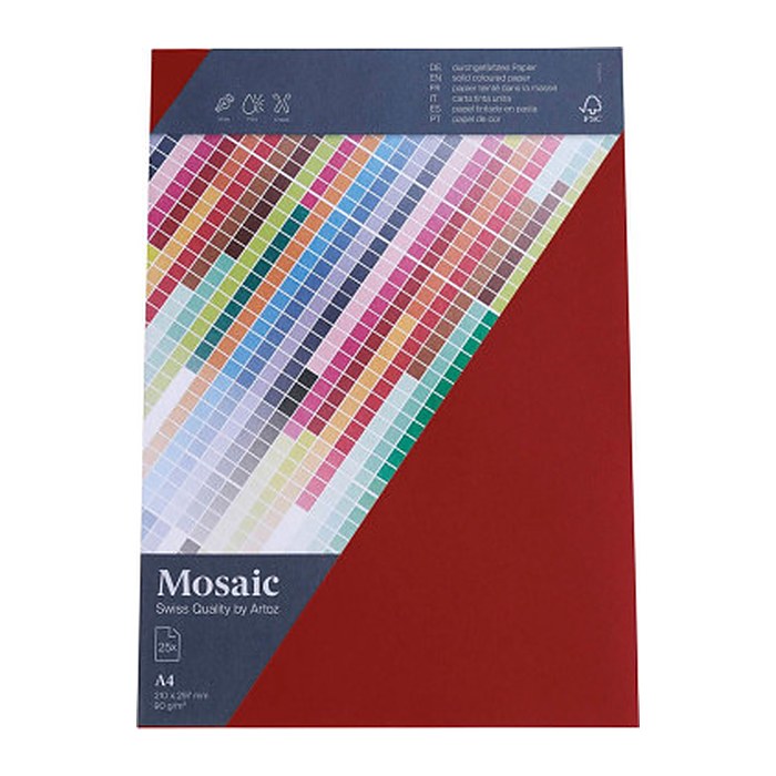 artoz Briefpapier Mosaic feuerrot DIN A4 90 g/qm 25 Blatt