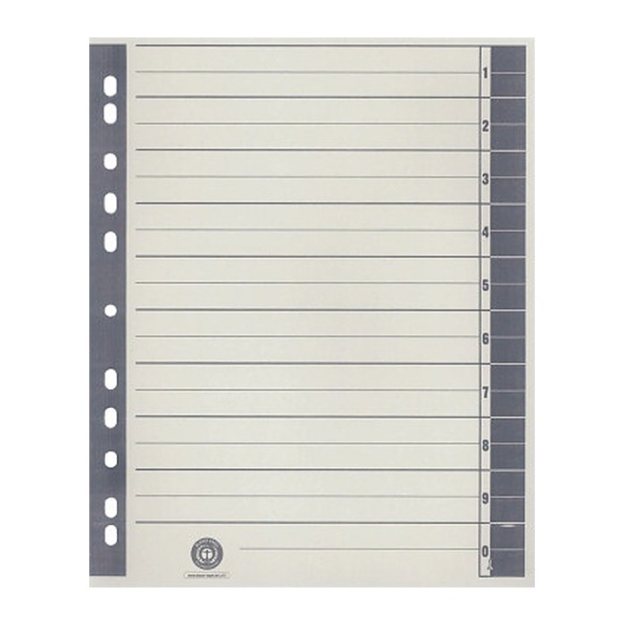 Wekre Trennblätter DIN A4 1-0 weiß/grau, 230 g/m², 100 Blatt