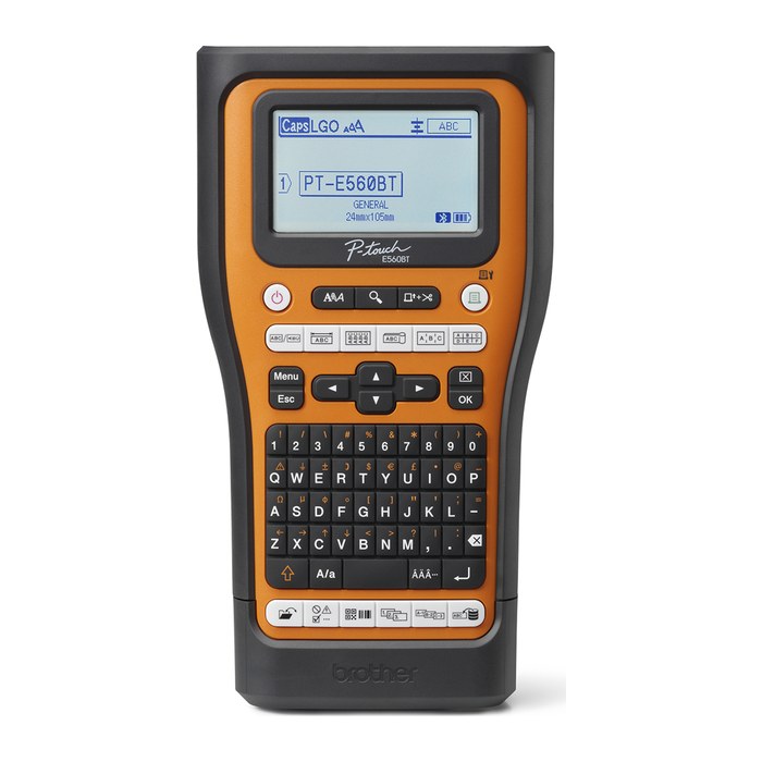 brother P-touch E560BT mit L-BOXX Beschriftungsgerät orange, schwarz