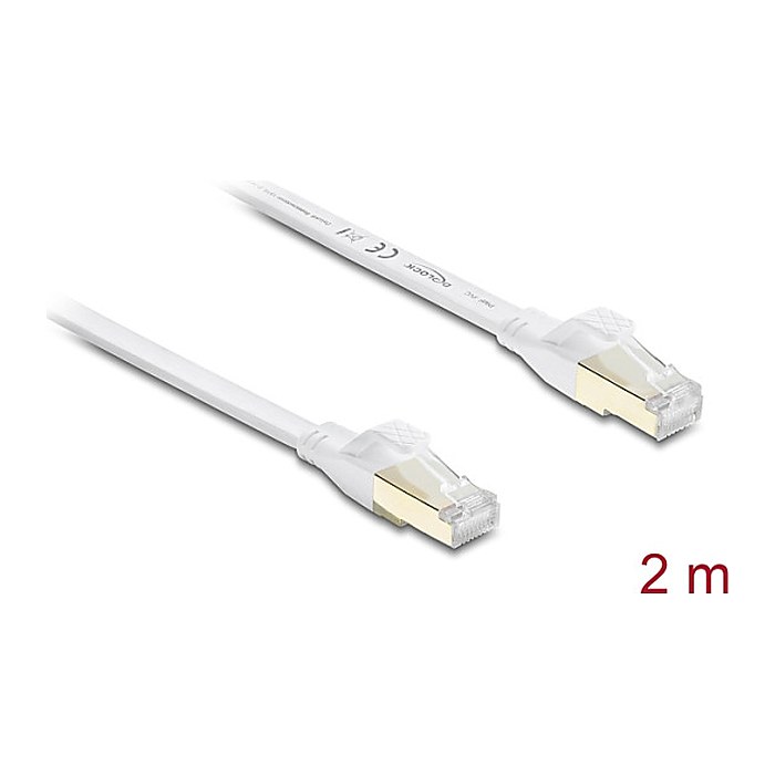 DELOCK RJ45 Flachband Patchkabel Cat.8.1 U/FTP 40Gbps, 2m