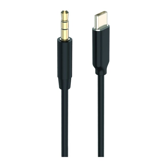2GO Audiokabel AUX/MP3 USB-C - Stereo 100cm schwarz
