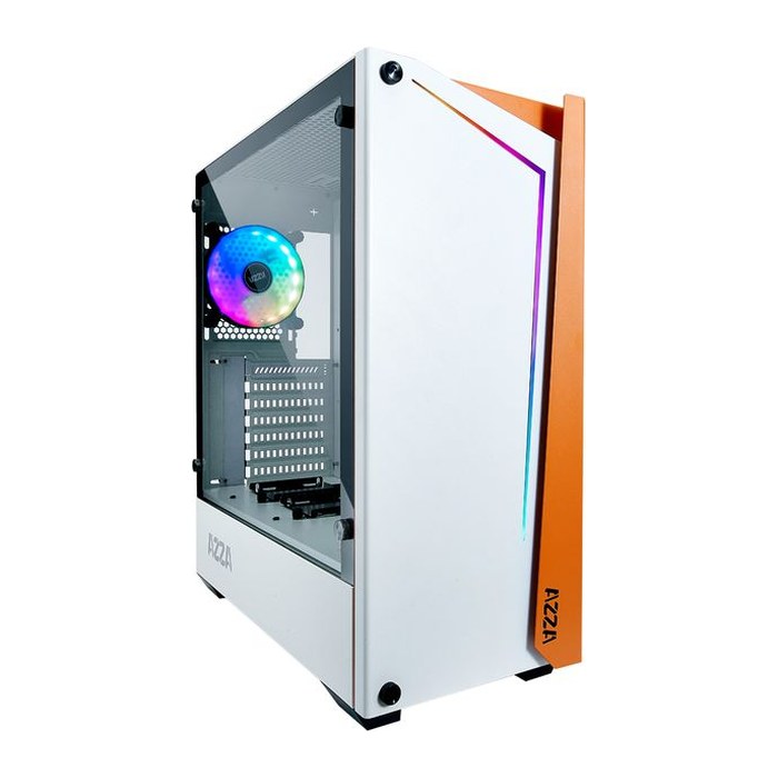 AZZA Gaming PC Gehäuse Apollo 430W Midi ATX Glas Weiss