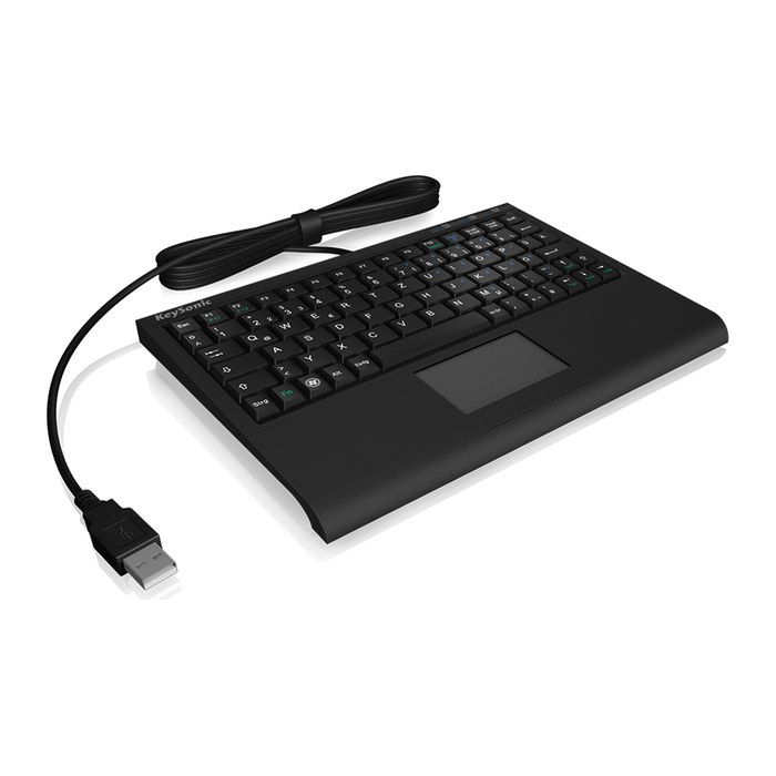 KeySonic Super Mini Tastatur Touchpad ACK-3410 US Schwarz