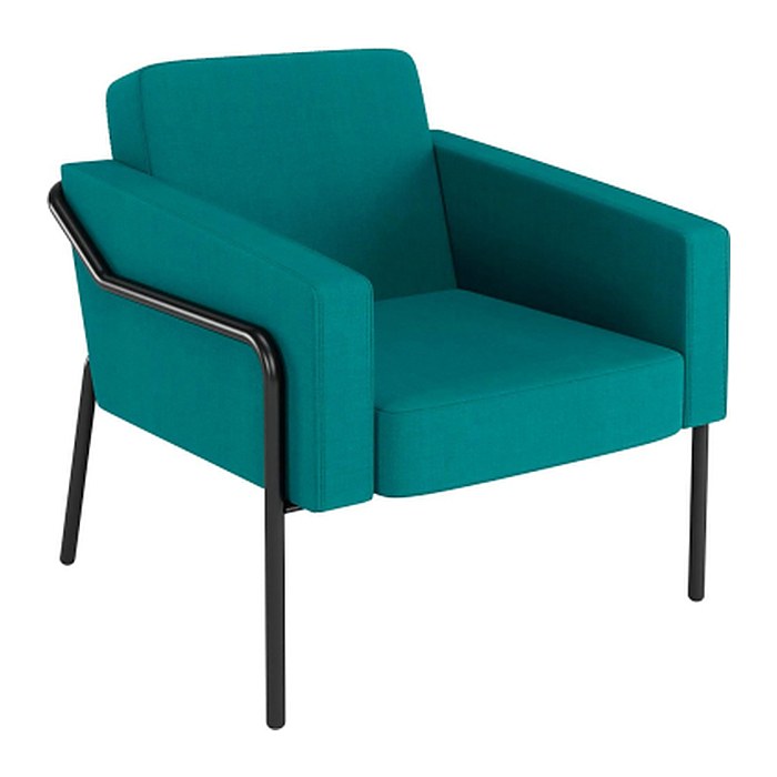 medso powered by PAPERFLOW Sessel MEDSO L blau schwarz Stoff 75,0 x 74,3 x 73,6 cm, 1 St.
