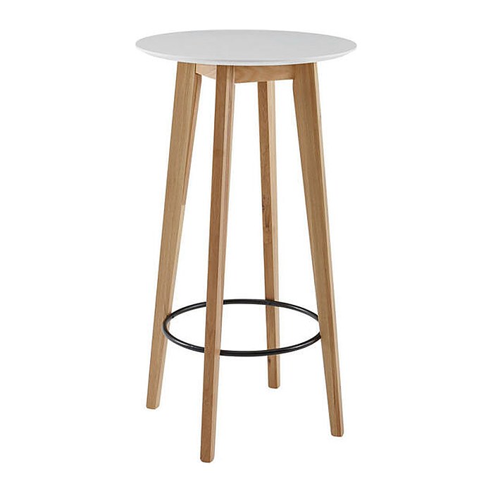 WOHNLING Bistrotisch rund MDF-Platte weiß 60,0 x 60,0 x 110,0 cm, 1 St.