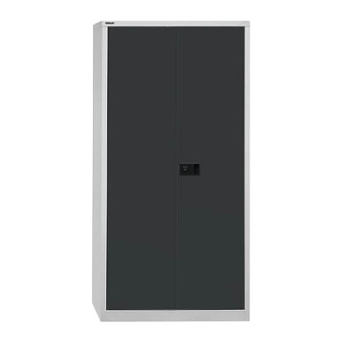 BISLEY Stahlschrank E782A04G525 lichtgrau, anthrazitgrau 4 Fachböden 91,4 x 40,0 x 195,0 cm, aufgebaut, 1 St.
