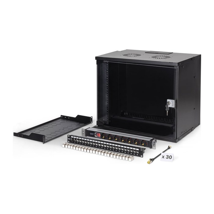 DIGITUS Netzwerk-Set 483 mm (19") - 9HE, 540x400 mm (BxT) sw