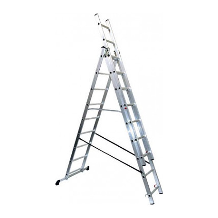 SZ Metall Vielzweckleiter silber 3x 9 Sprossen, H: 543,0 cm