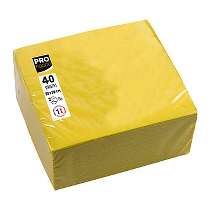 PROnappe Servietten gelb 2-lagig 38,0 x 38,0 cm, 40 St.