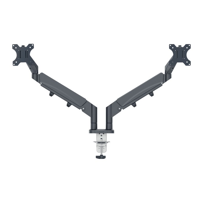 LEITZ Monitor-Halterung Ergo 65370089 dunkelgrau für 2 Monitore, Tischklemme