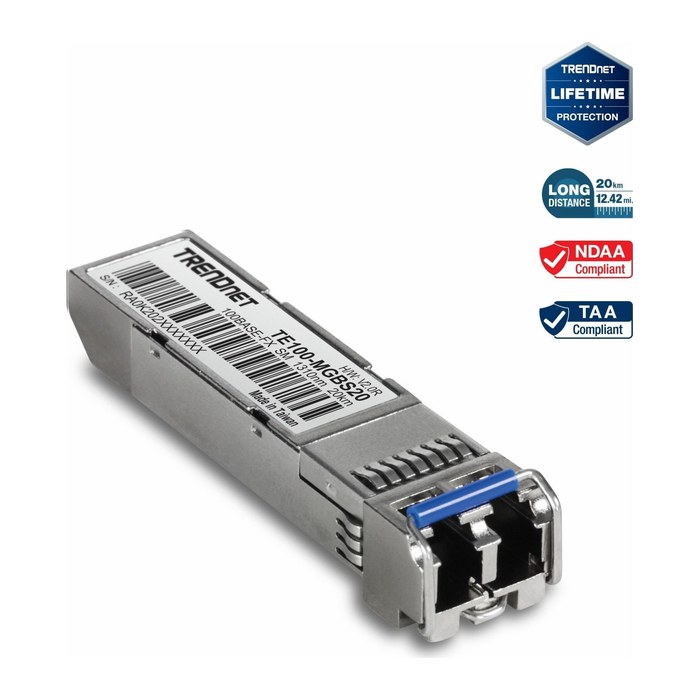 TRENDnet Mini-GBIC Single-Mode 100BASE-FX LC Module 20km