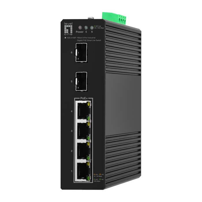 LevelOne PoE+Switch 4xGE PoE/2xSFP 60W Hilbert SL managed