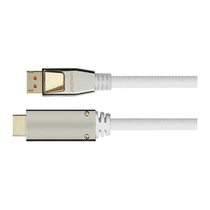 Python DisplayPort 1.4 an HDMI 2.0 Kabel Nylong. weiß 3m
