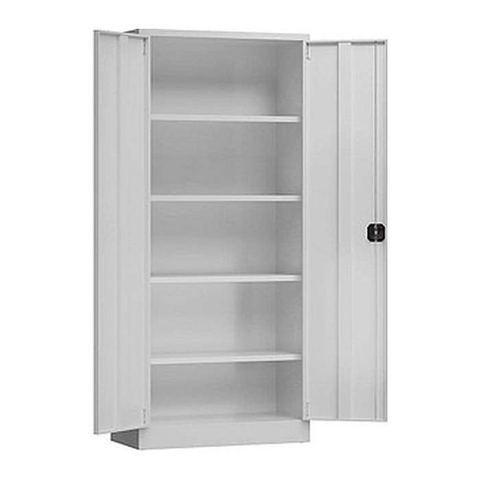 ClassiX Stahlschrank X-530330 lichtgrau 4 Fachböden 80,0 x 38,0 x 180,0 cm, aufgebaut, 1 St.