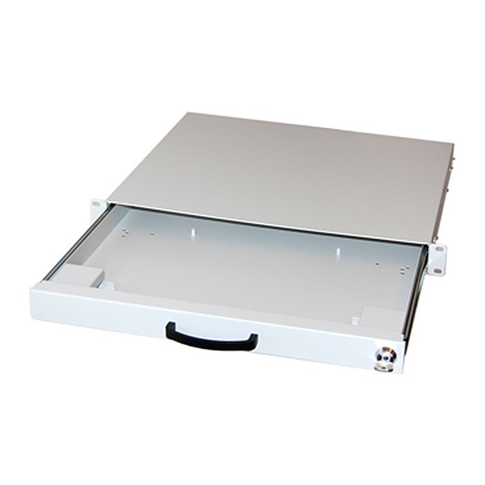 Equip 19" Tastatur-/Mausschublade abschl./Telesk 1U RAL7035