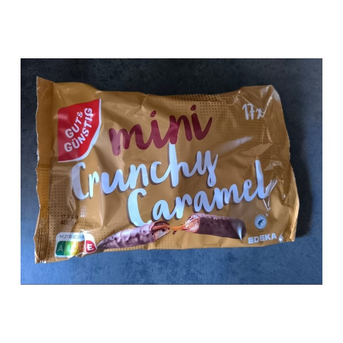 GUT&GÜNSTIG mini Crunchy Caramel Schokoriegel 17 Riegel, 1 St.