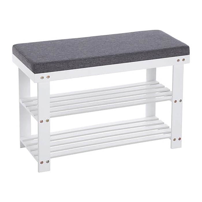 SONGMICS Schuhbank LBS604W01 weiß, grau Holz 71,0 cm