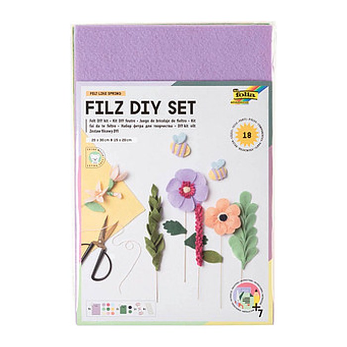 folia Bastelfilz-Set Felt like Spring 18-tlg. mehrfarbig