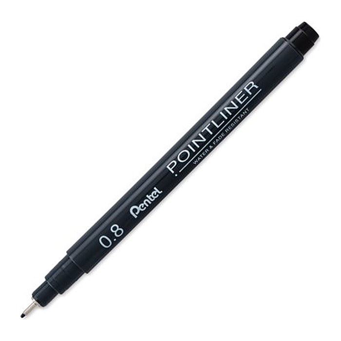 Pentel Pointliner Fineliner schwarz 0,8 mm, 1 St.