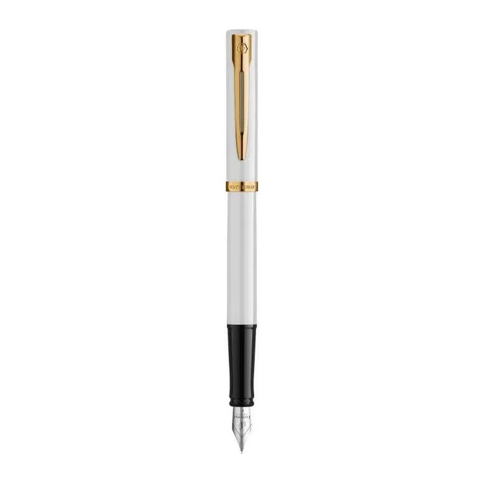 WATERMAN Füllfederhalter IMPRESSION weißer Lack CT F Blau Geschenkbox
