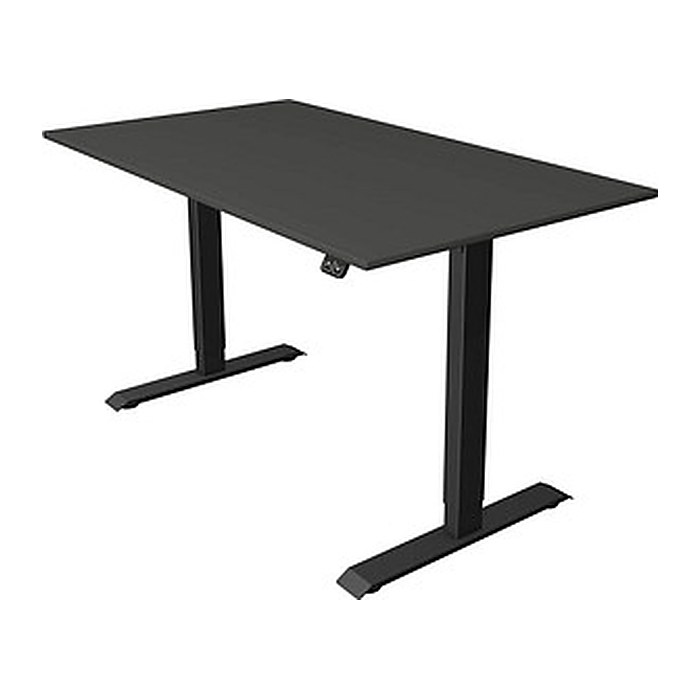 Kerkmann Move 1 elektrisch höhenverstellbarer Schreibtisch anthrazit rechteckig, T-Fuß-Gestell grau 140,0 x 80,0 cm