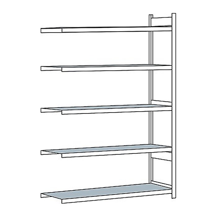 SCHULTE Anbau-Schwerlast-Weitspannregal WS 2000 15727 silber 200,0 x 80,0 x 300,0 cm