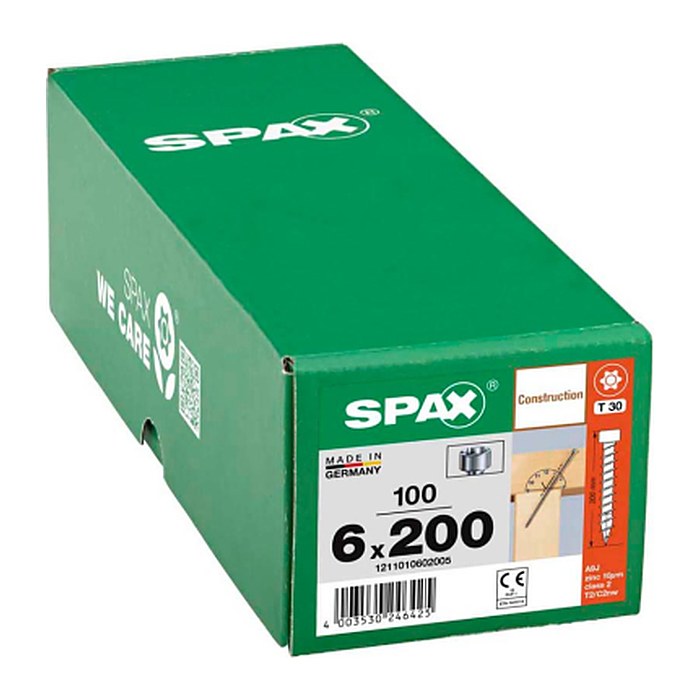 SPAX® Holzbauschrauben T30 Zylinderkopf WIROX 1211010602005 6 mm x 200 mm, 100 St.