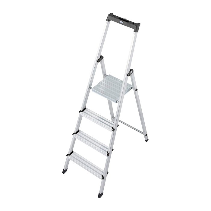 KRAUSE Stehleiter einseitig MONTO Solidy silber 4 Stufen, H: 160,0 cm