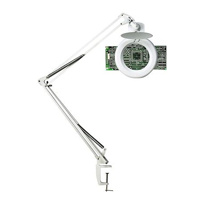 unilux ZOOM LED Lupenleuchte weiß 7,7 W mit Tischklemme