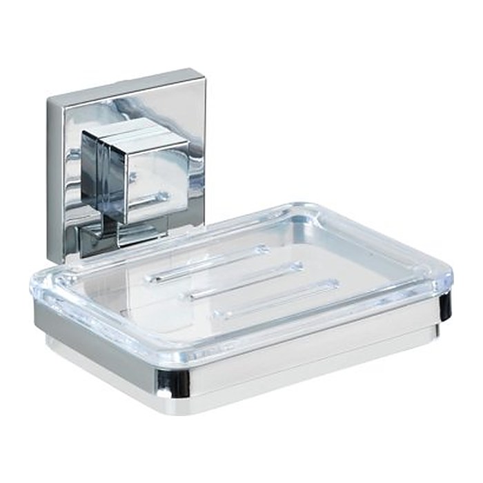 WENKO Seifenschale Wandmontage  Quadro silber, 1 St.