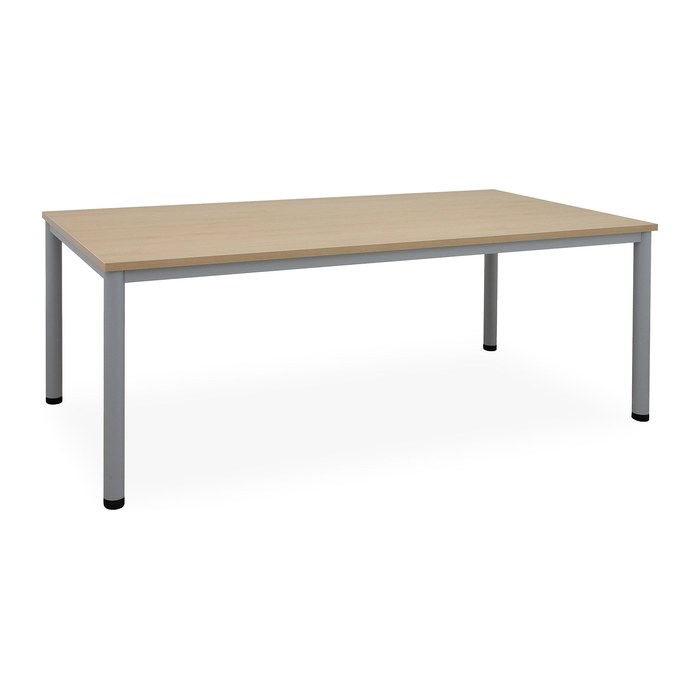Schreib- & Besprechungstisch (diverse Maße) – G: Weißaluminium (1800 x 800 x 720 mm, Platte Ahorn)