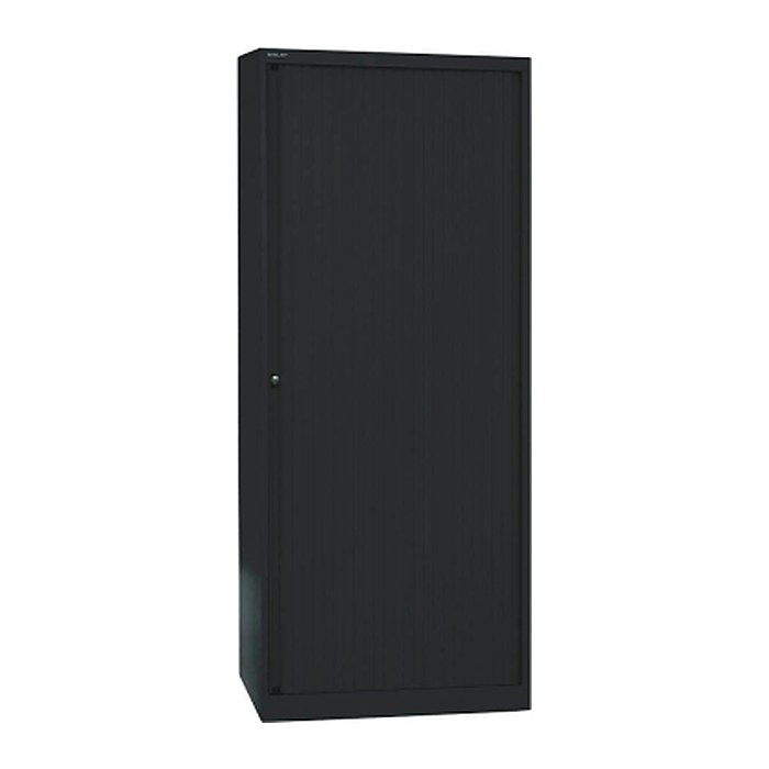 BISLEY Rollladenschrank schwarz 4 Fachböden 80,0 x 43,0 x 198,0 cm