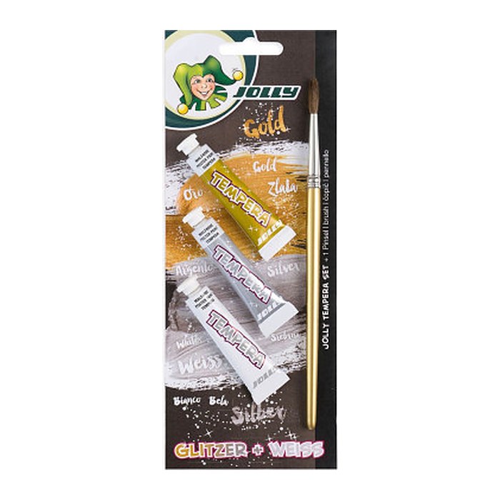 JOLLY GLITZER Temperafarben farbsortiert 3x 7,5 ml