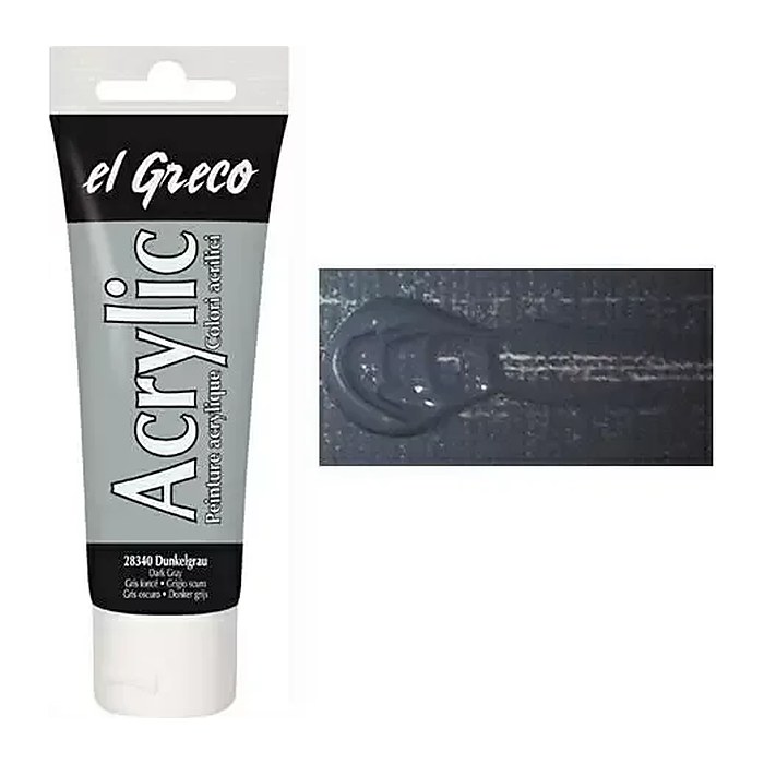 KREUL el Greco Acrylfarbe dunkelgrau 75,0 ml, 1 St.
