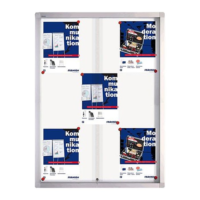 FRANKEN Schaukasten PRO silber 9x DIN A4 73,0 x 4,6 x 99,0 cm, 1 St.