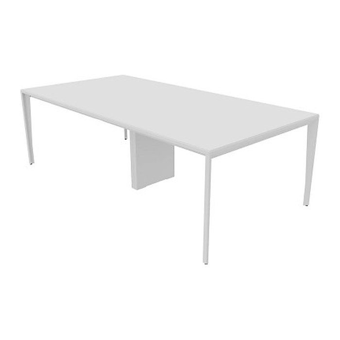 Quadrifoglio Konferenztisch X5 weiß rechteckig, 4-Fuß-Gestell weiß, 240,0 x 120,0 x 75,0 cm